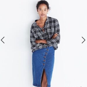 Madewell Terrace Lace-Up Shirt in Owens Plaid